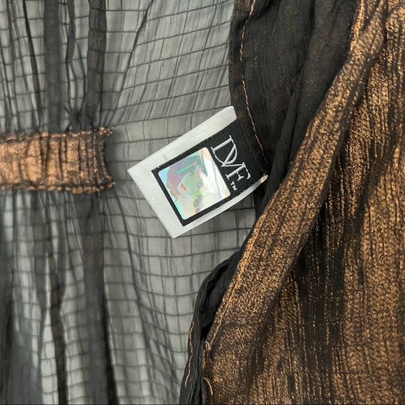 DVF • Brown Metallic Sheen Robe Jacket - Picture 6 of 7